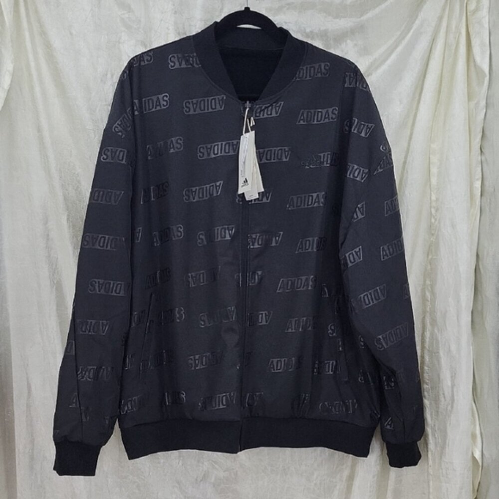 Adidas Embossed Reversible Jacket Oversized Men's Size Medium